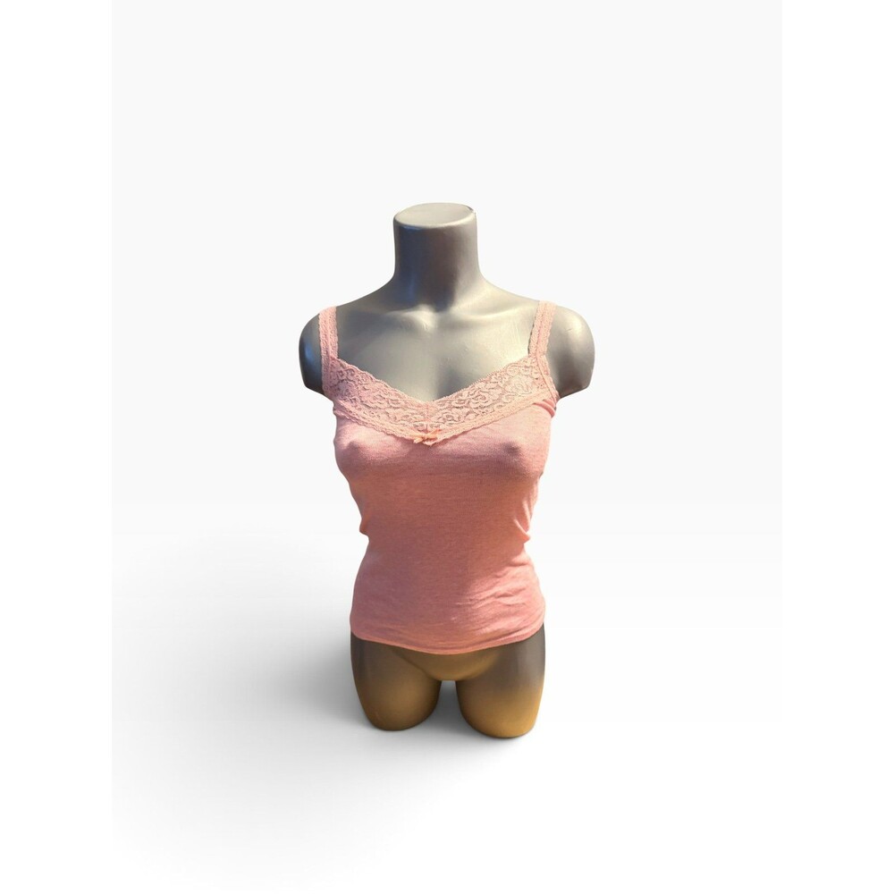Women's vintage Express Pink Lace Trim Camisole Tank Top xs